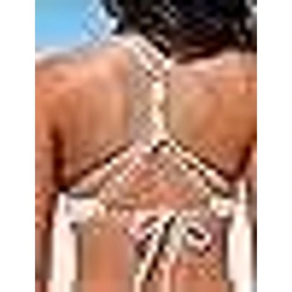 CUPSHE Women's 2 Piece Bikini Set Back Braided Straps with Reversible Bottom Med